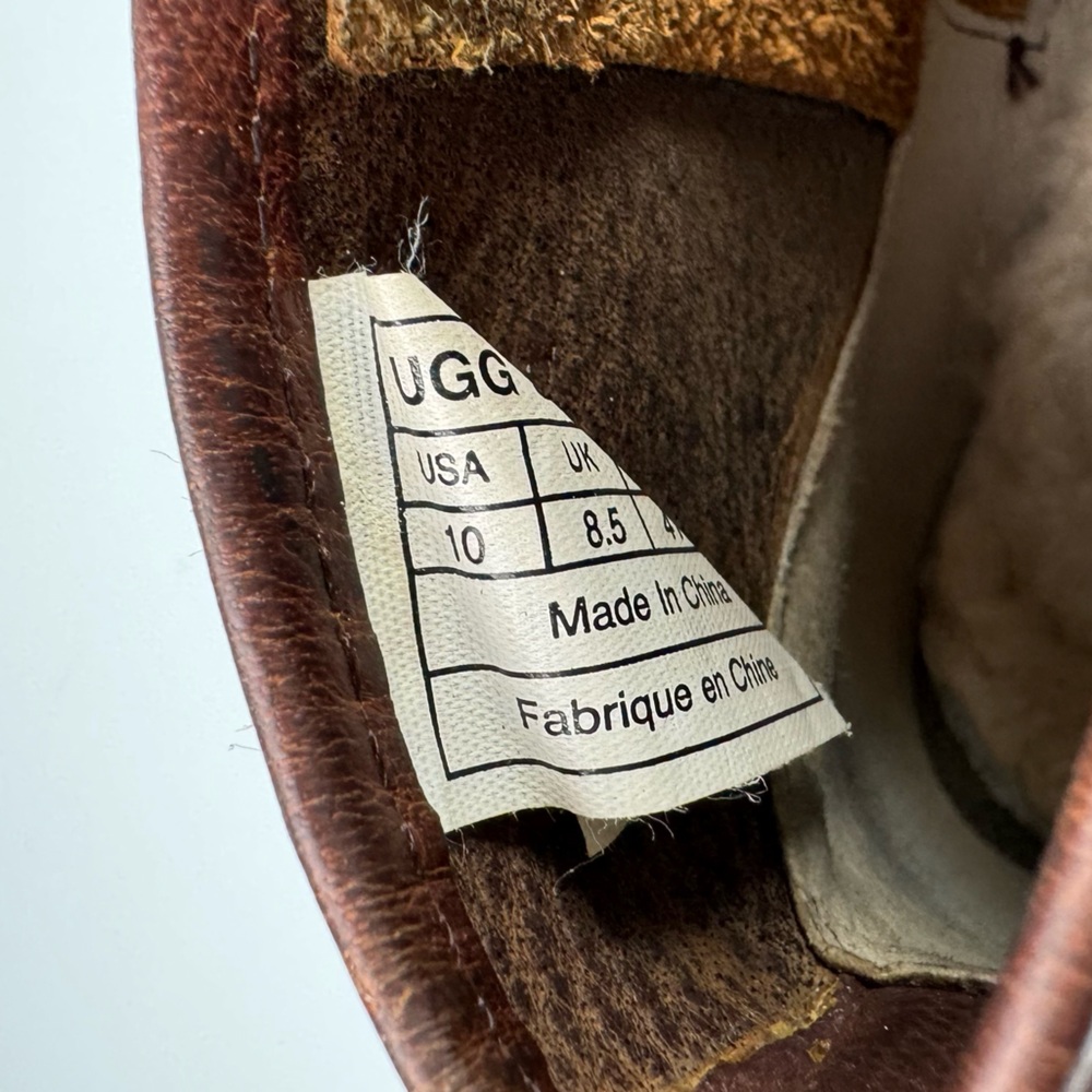 Ugg Boots Penelope Booties Solid Dark Brown‎ Genuine Leather Sheepskin Lined Zip - Picture 12 of 12